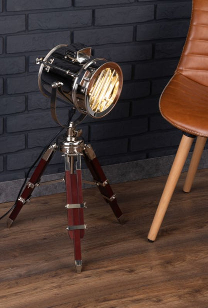 SPOT Light bordlampe 1xE27 maks. 60W i wenge og aluminium i loftstil fra polsk producent, 1 stk.