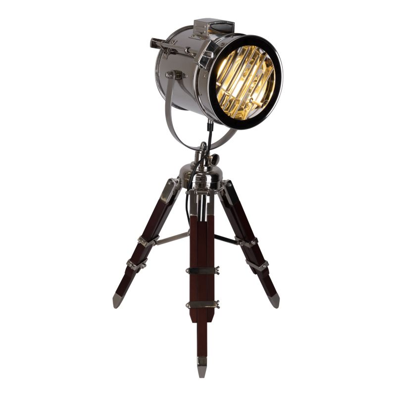 SPOT Light bordlampe 1xE27 maks. 60W i wenge og aluminium i loftstil fra polsk producent, 1 stk.