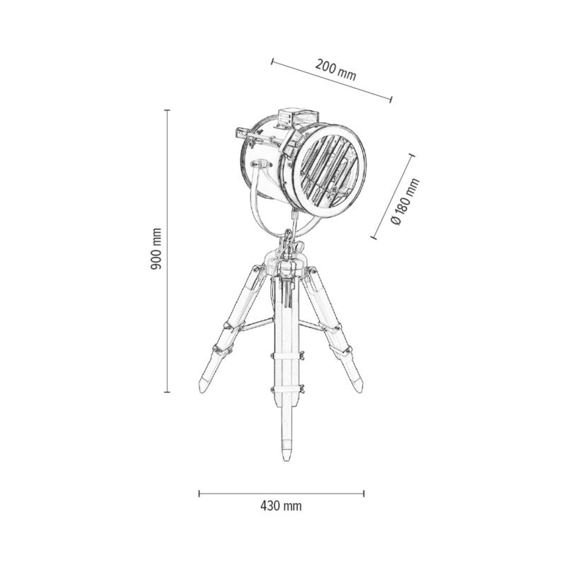 SPOT Light bordlampe 1xE27 maks. 60W i wenge og aluminium i loftstil fra polsk producent, 1 stk.