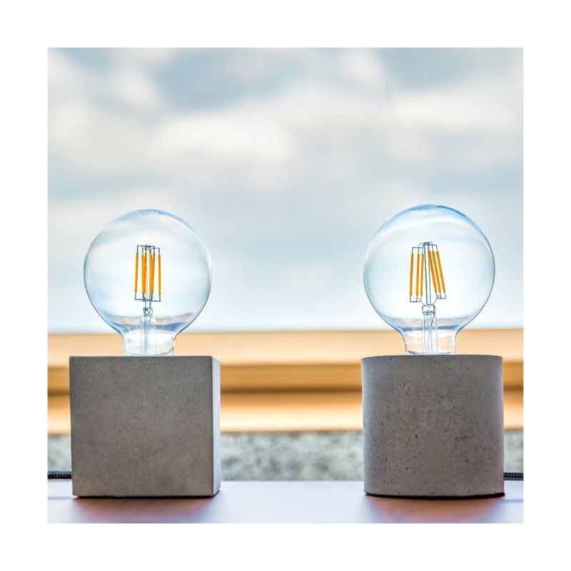 SPOT Light Round bordlampe 1xE27 maks. 25W klassisk grå beton, polsk producent, 1 stk.