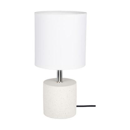 SPOT Light Round bordlampe 1xE27 maks. 25W kombination af hvid beton og hvidt stof, polsk producent, 1 stk.