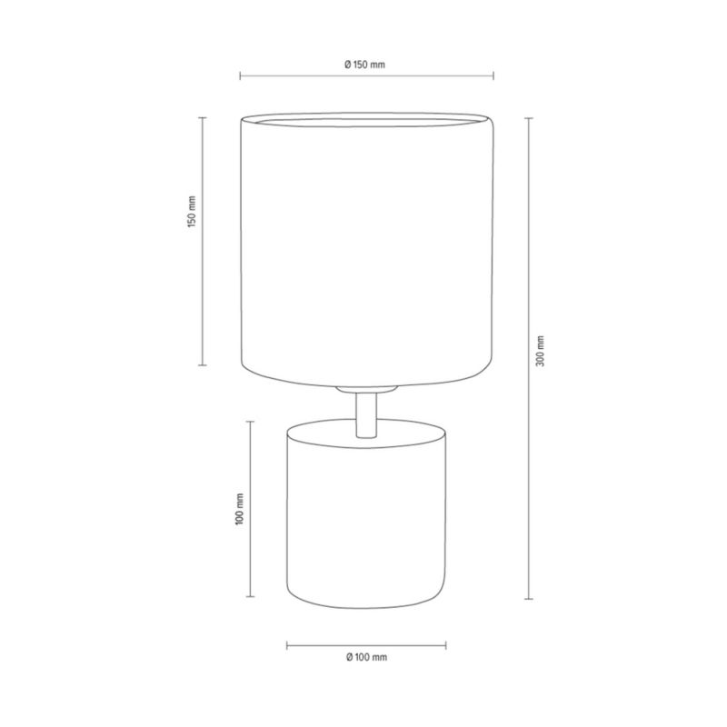 SPOT Light Round bordlampe 1xE27 maks. 25W – kombination af grå beton og hvidt stof, polsk producent, 1 stk.