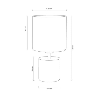 SPOT Light Round bordlampe 1xE27 maks. 25W – kombination af grå beton og hvidt stof, polsk producent, 1 stk.
