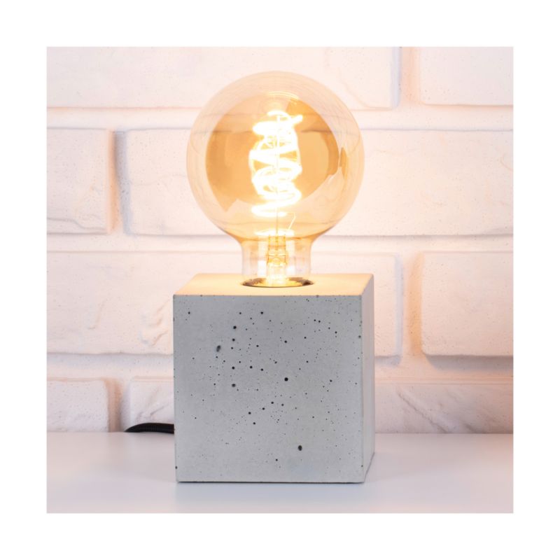 SPOT Light Square bordlampe 1xE27 maks. 25W harmonisk hvid beton, polsk producent, 1 stk.