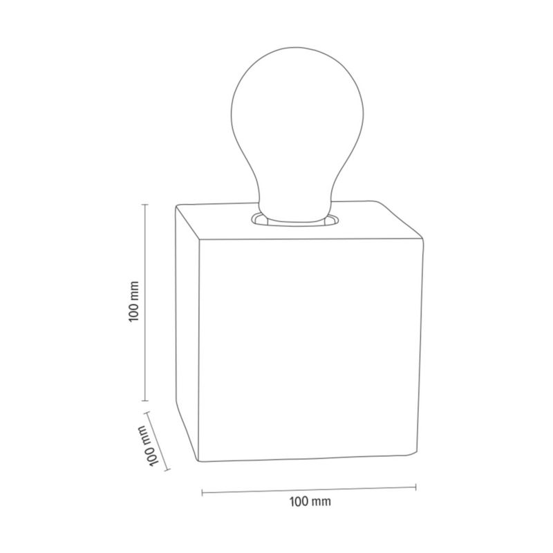 SPOT Light Square bordlampe 1xE27 maks. 25W harmonisk hvid beton, polsk producent, 1 stk.