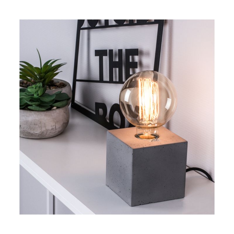 SPOT Light Square bordlampe 1xE27 maks. 25W minimalistisk grå beton, polsk producent, 1 stk.