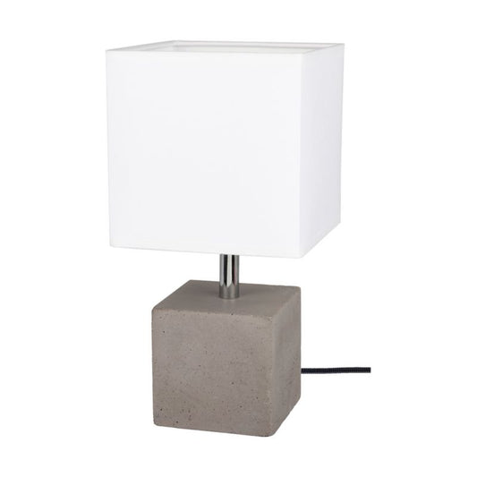SPOT Light Square bordlampe 1xE27 maks. 25W kombination af grå beton og hvidt stof, polsk producent, 1 stk.