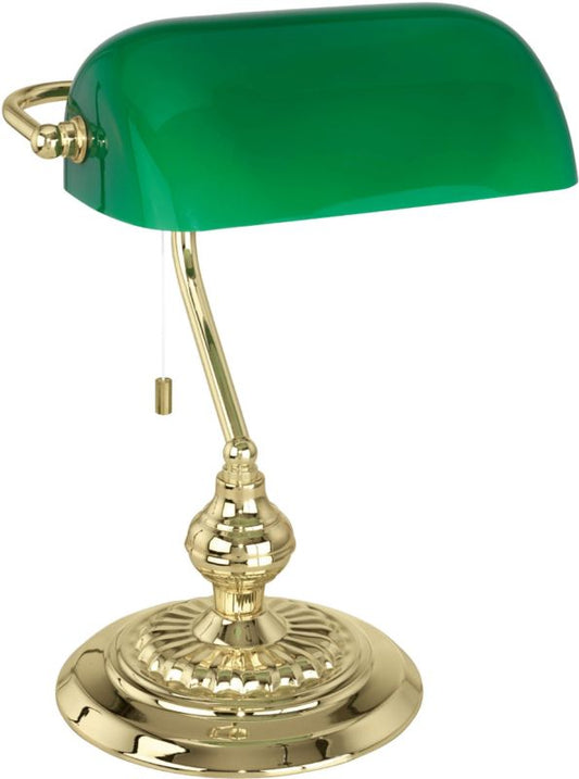 Banker bordlampe 1 x E27 i guld-grøn