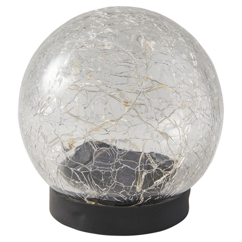 Bordlampe Solcelle Sprængt Kugle 12 cm Sort