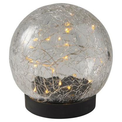 Bordlampe Solcelle Sprængt Kugle 12 cm Sort