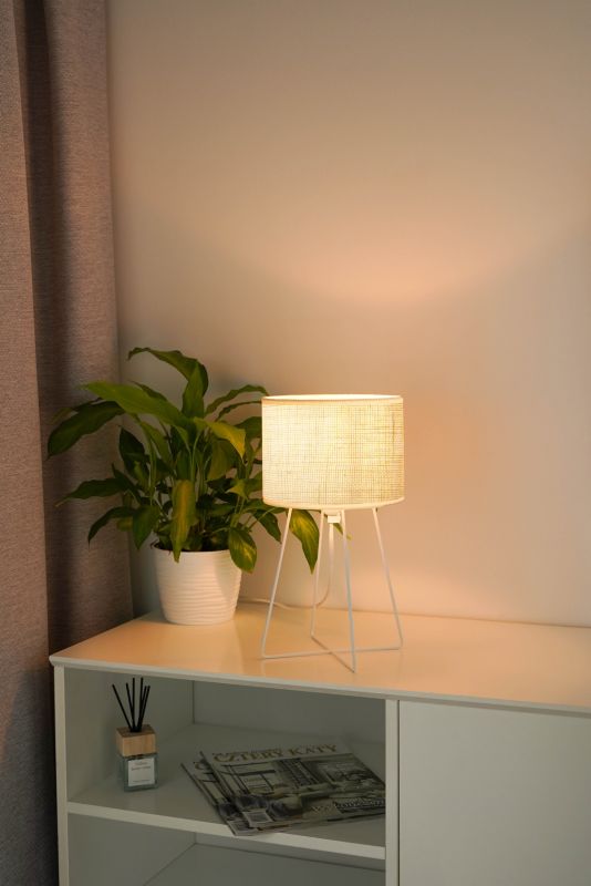 Bordlampe Modern 1-punkts E14 Hvid Jute