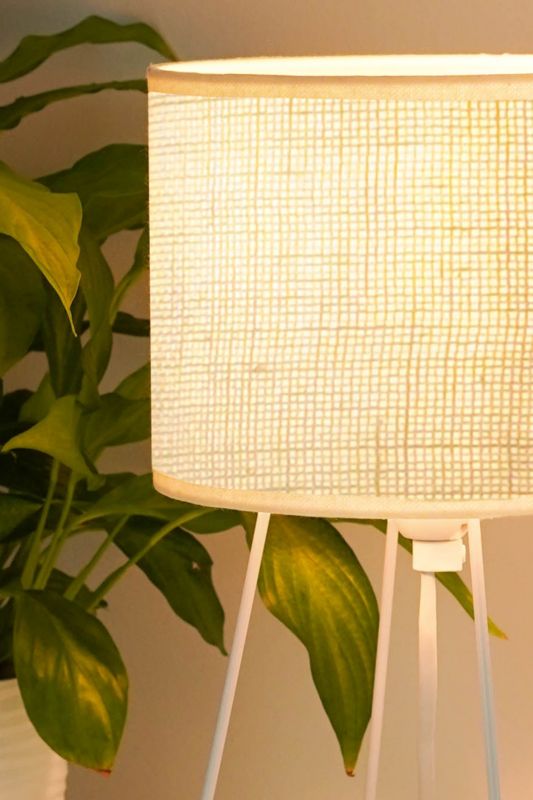 Bordlampe Modern 1-punkts E14 Hvid Jute