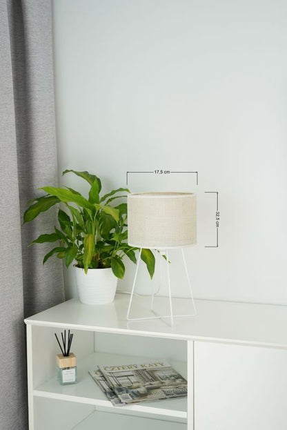 Bordlampe Modern 1-punkts E14 Hvid Jute