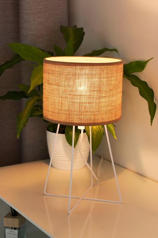 Bordlampe Modern 1-punkts E14 Jute