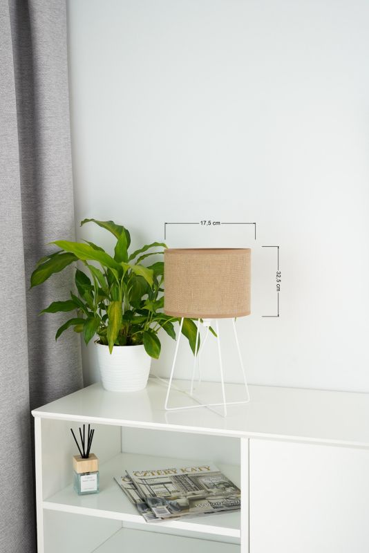 Bordlampe Modern 1-punkts E14 Jute