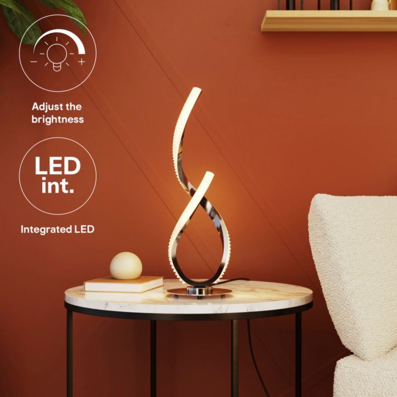 GoodHome Darien bordlampe 700 lm 3000 K krom med dæmper