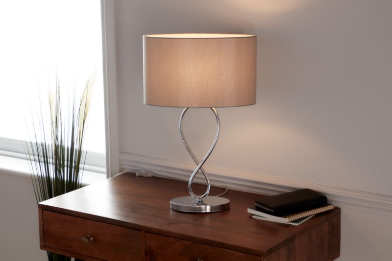 GoodHome Carnavon bordlampe E14 krom
