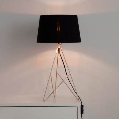GoodHome Daitree bordlampe 1-punkts E27 brun/sort