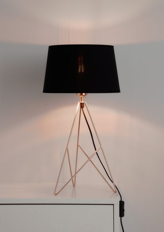 GoodHome Daitree bordlampe 1-punkts E27 brun/sort