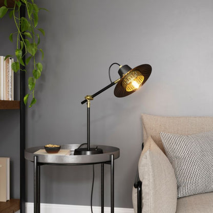 GoodHome Delagoa 1-punkts bordlampe E27 sort