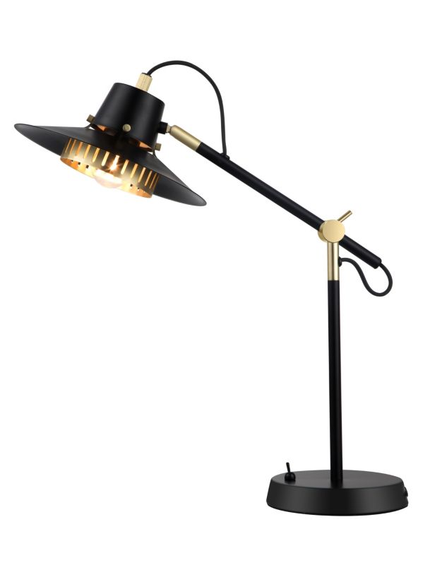 Bordlampe Delagoa 1-punkts E27 Sort