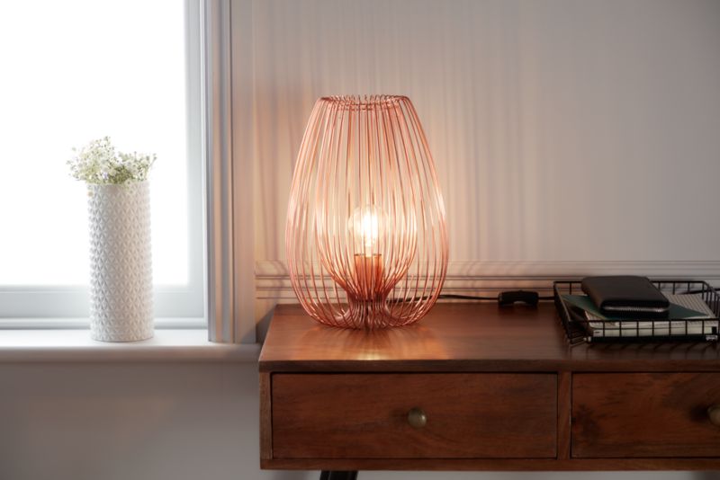 GoodHome Dharug bordlampe 1-punkts E27 kobber