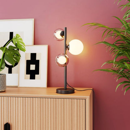 GoodHome Hauraki bordlampe med 3 lyskilder G9 i mat-sort