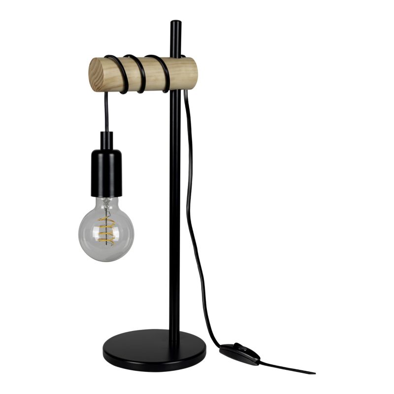 Bordlampe Hornero 1xE27 Træ Sort/Natur 49,2 cm