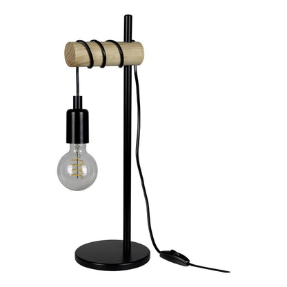 Bordlampe Hornero 1xE27 Træ Sort/Natur 49,2 cm
