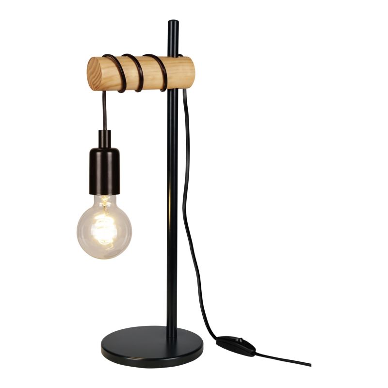 Bordlampe Hornero 1xE27 Træ Sort/Natur 49,2 cm
