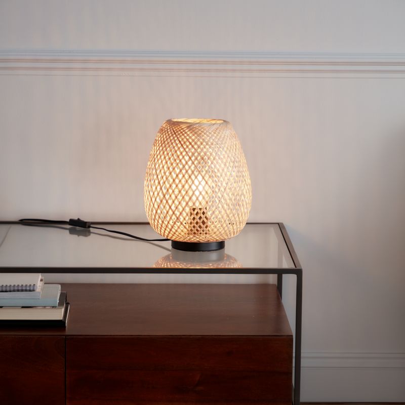 GoodHome Kasungu bordlampe 1-punkts E27 naturlig / hvid