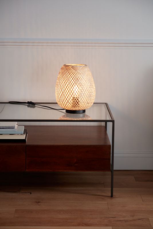 GoodHome Kasungu bordlampe 1-punkts E27 naturlig / hvid