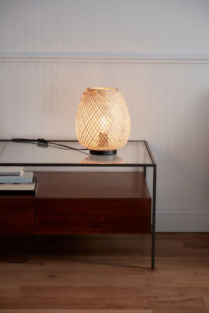 GoodHome Kasungu bordlampe 1-punkts E27 naturlig / hvid