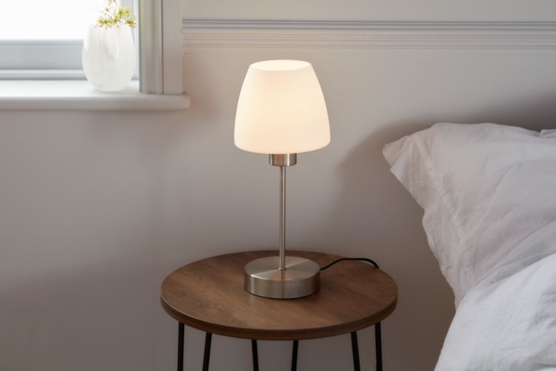 GoodHome Kluan bordlampe E14 mat‑krom