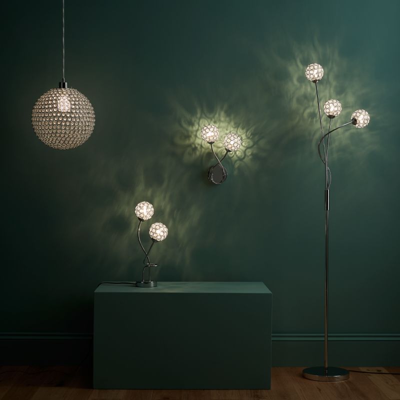 GoodHome Mantus bordlampe 2 x G9 krom