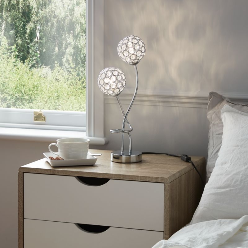 GoodHome Mantus bordlampe 2 x G9 krom