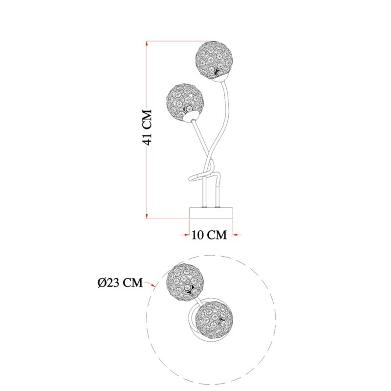 Bordlampe Mantus 2 x G9 Krom
