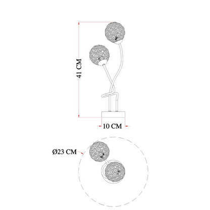 Bordlampe Mantus 2 x G9 Krom