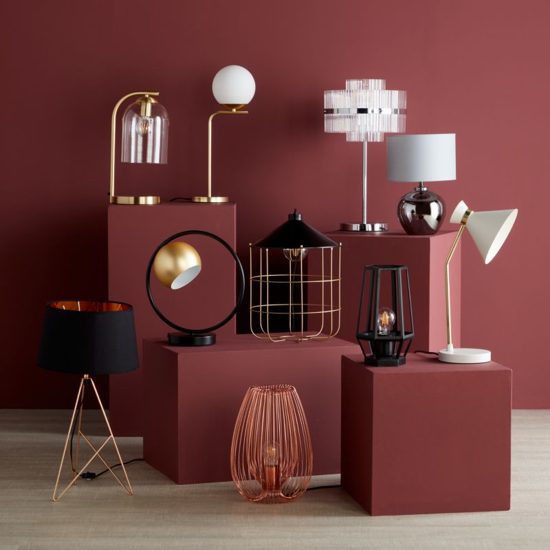GoodHome Marietaz 1-punkts bordlampe E14 taupe / røgfarvet