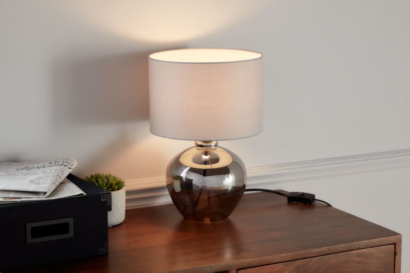 GoodHome Marietaz 1-punkts bordlampe E14 taupe / røgfarvet