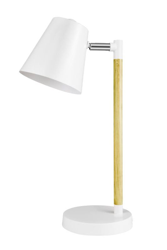 GoodHome Mulanje 1-punkts bordlampe E27 hvid / træ