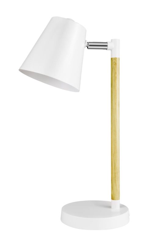 Bordlampe Mulanje 1-punkts E27 Hvid/Træ 5036581099909