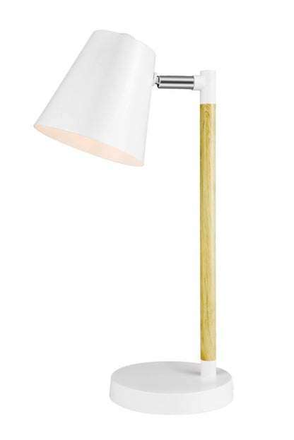GoodHome Mulanje 1-punkts bordlampe E27 hvid / træ