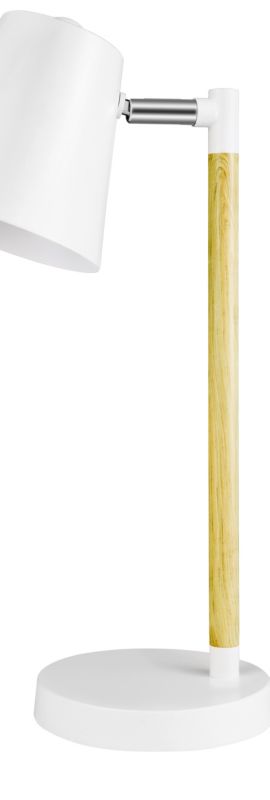 Bordlampe Mulanje 1-punkts E27 Hvid/Træ 5036581099909