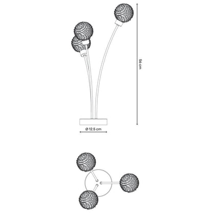 Bordlampe Phaidros 3-punkts G9 Krom