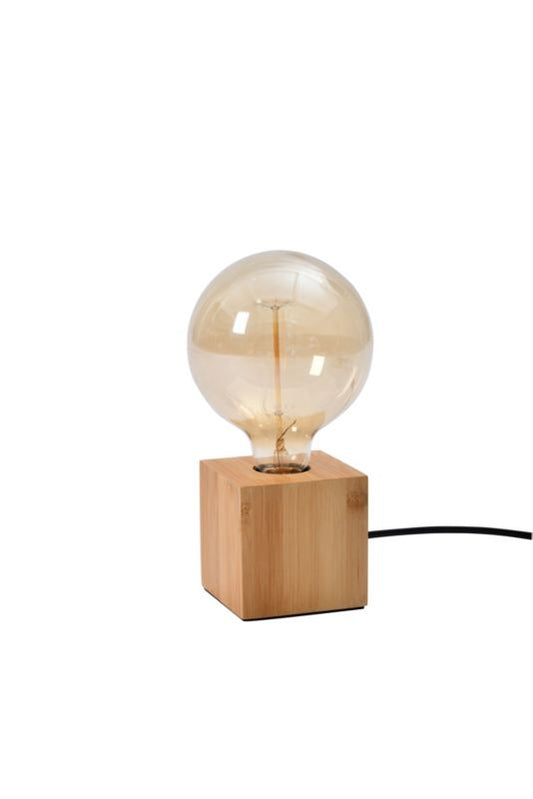 GoodHome Qausuit Bamb E27 bordlampe kvadratisk