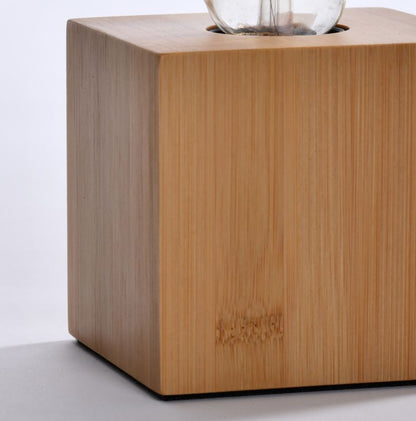 GoodHome Qausuit Bamb E27 bordlampe kvadratisk