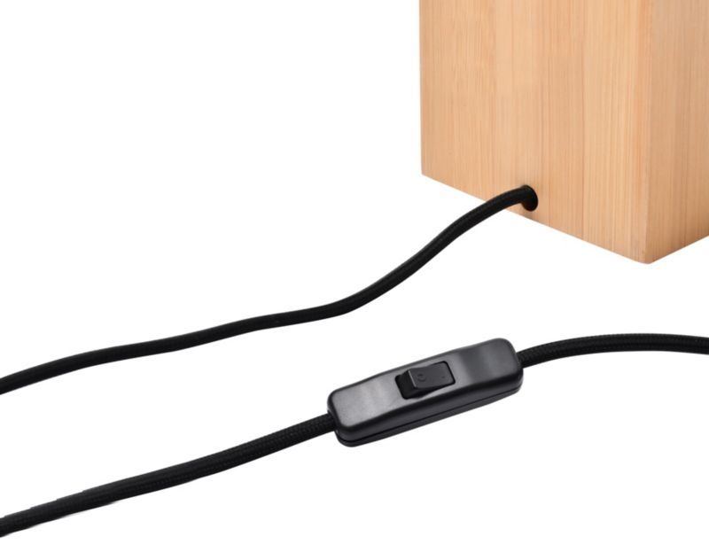GoodHome Qausuit Bamb E27 bordlampe kvadratisk