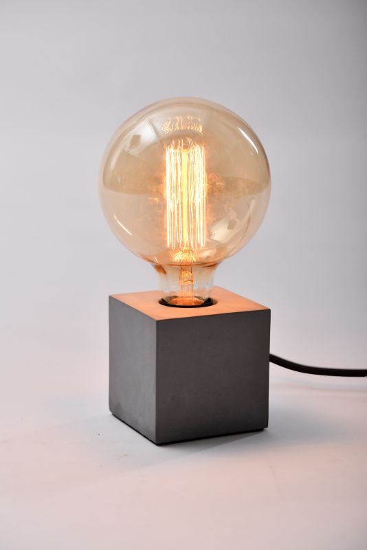 GoodHome Qausuit Beto E27 bordlampe kvadratisk