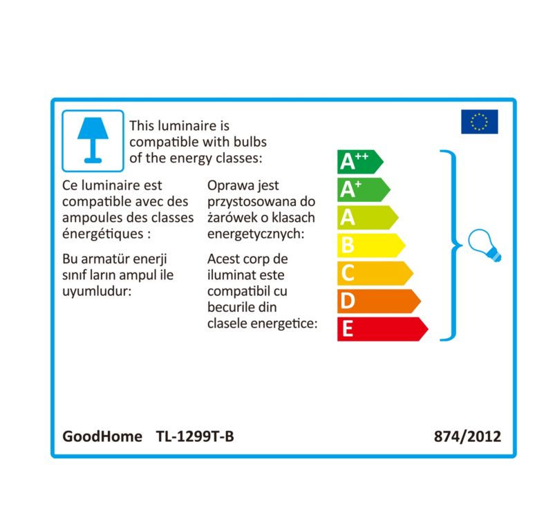 GoodHome Qausuit Beto E27 bordlampe kvadratisk